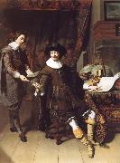 Portrait of Constatijn Huygens and his clerk, Thomas De Keyser